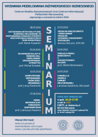 Plakat seminarium z programem wykładów
