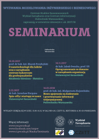 Plakat seminarium z programem wykładów