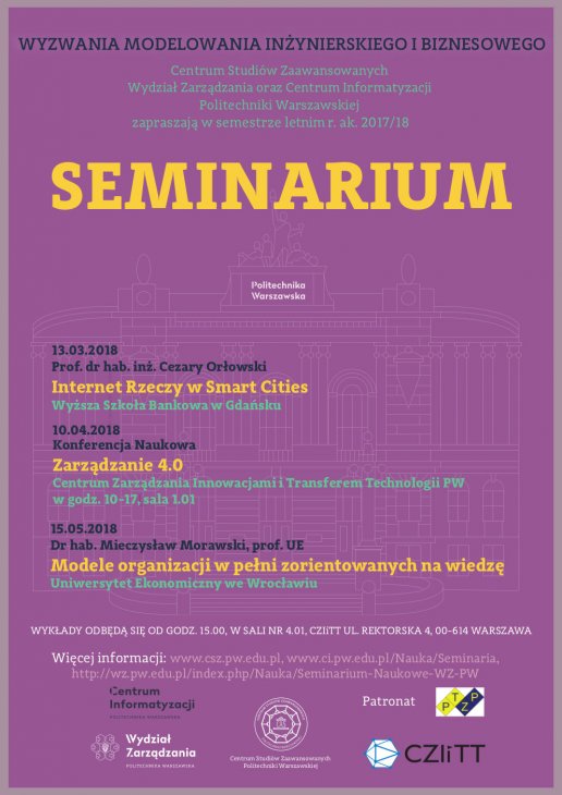 Plakat seminarium z programem wykładów