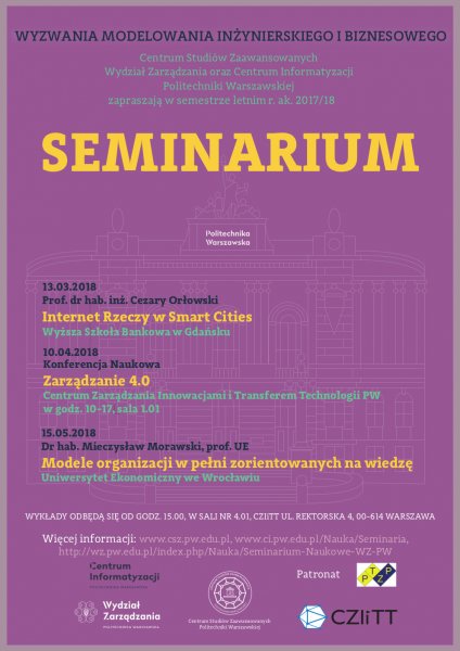 Plakat seminarium z programem wykładów